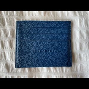 Le Foulonne Leather Slim Card Case Sapphire